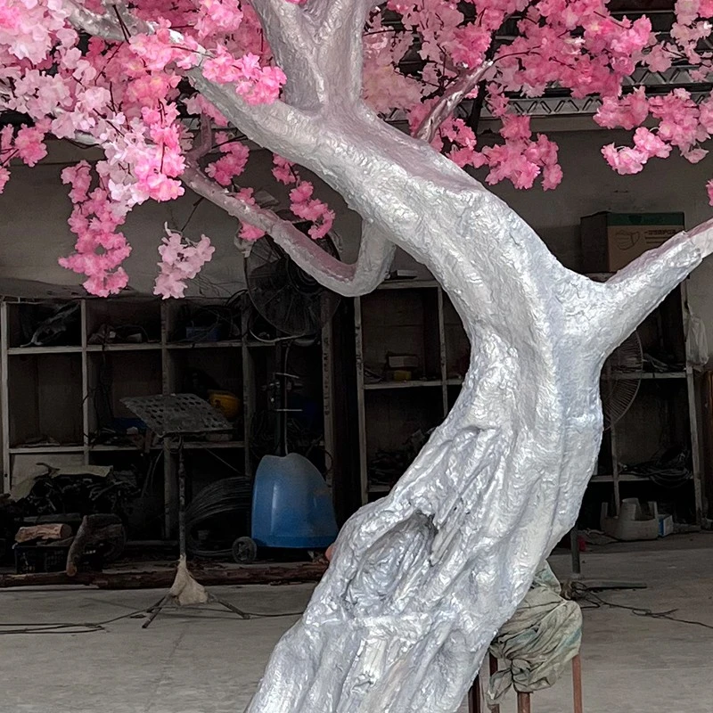 Artificial Cherry Blossom Tree with Curved Trunk