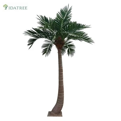 4m Artificial Coconut Palm Tree with Natural Curved Trunk